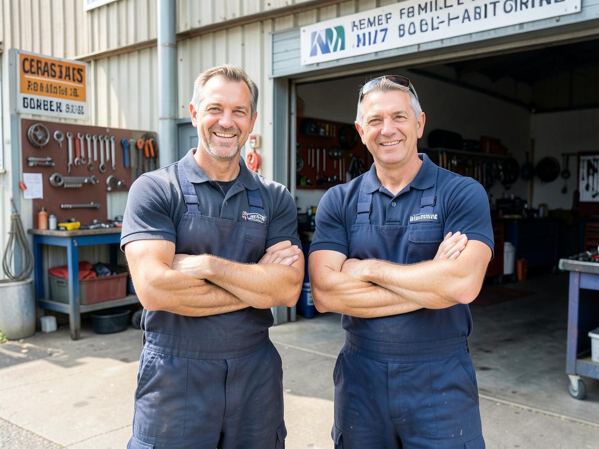 The Mac's Autos team outside the Worksop workshop